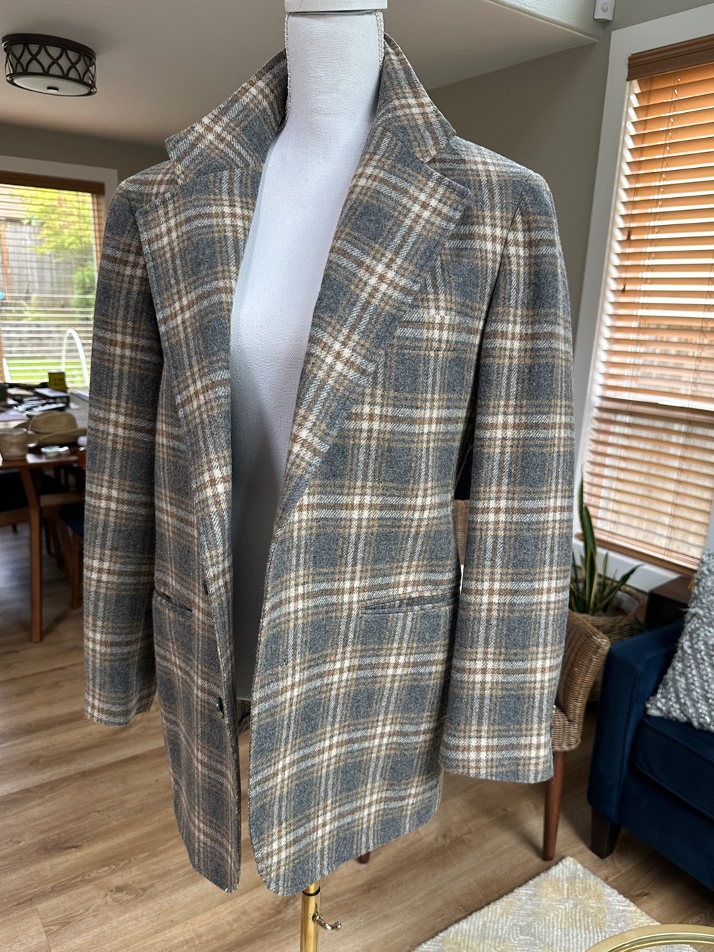 Vintage Nordstrom lined wool plaid blazer
